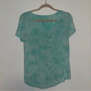 AERO Women's Aqua Tie-Dye Top